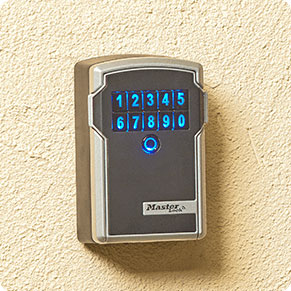 Caja de custodia de llaves Bluetooth que muestra la hora