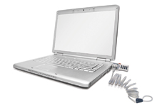 SafeSpace&reg; Storage Security: 2120D Computer lock attached to laptop